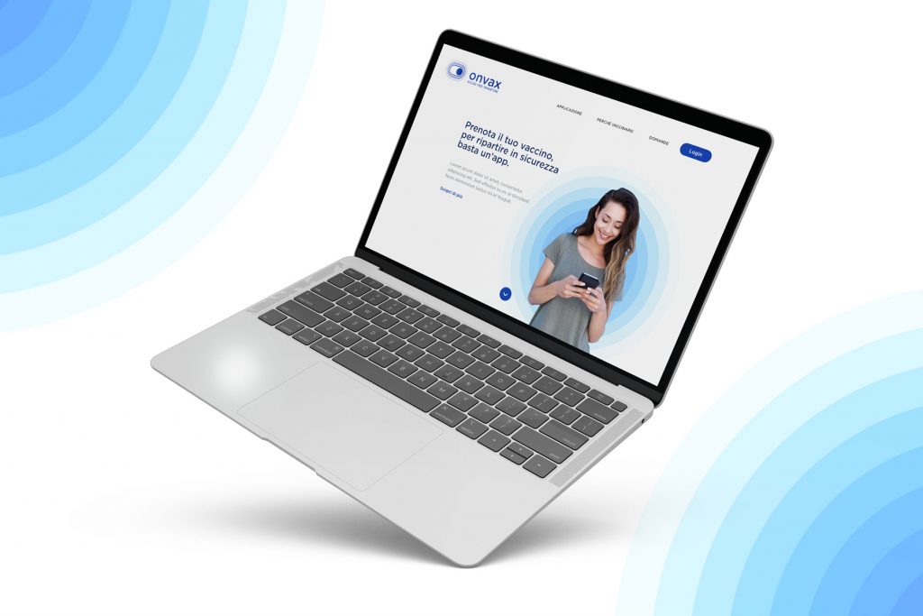 onvax logo design comunicazione landing page