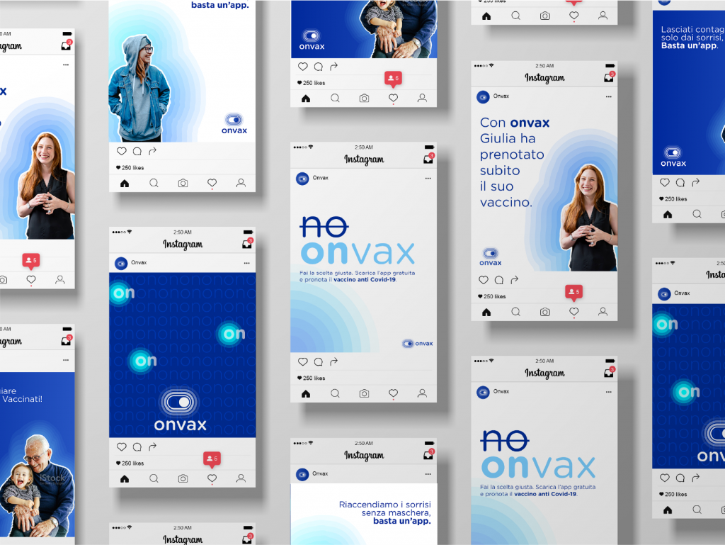onvax logo design comunicazione social